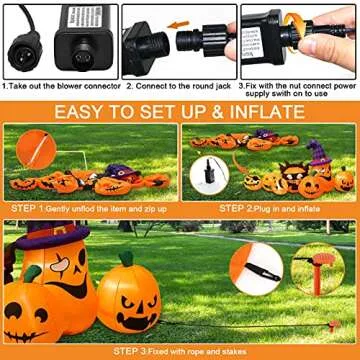JinhzWin 7 ft Halloween Inflatable Pumpkin Family Decoration