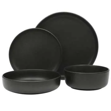 Gibson Soho Lounge Pasco 16 Piece Dinnerware Set - Black