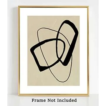 Abstract Boho Geometric Circles Wall Art Print 11x14