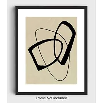 Abstract Boho Geometric Circles Wall Art Print 11x14