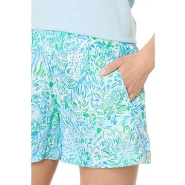 Elegant Lilo Linen Shorts by Lilly Pulitzer - Hydra Blue