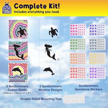 SUNGEMMERS Gem Window Art Suncatcher Kit for Kids 6-8 9 10 11 12 - Birthday Gifts for 7 Year Old Girl, Fun Diamond Art Easter Mermaid Gifts for Girls - Arts & Crafts for Kids, Toys for Ages 5-7