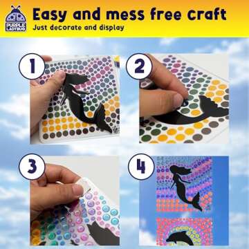 SUNGEMMERS Gem Window Art Suncatcher Kit for Kids 6-8 9 10 11 12 - Birthday Gifts for 7 Year Old Girl, Fun Diamond Art Easter Mermaid Gifts for Girls - Arts & Crafts for Kids, Toys for Ages 5-7