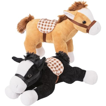 PREXTEX Soft Farm House Playset with Cuddly Plush Horses