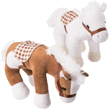 PREXTEX Soft Farm House Playset with Cuddly Plush Horses