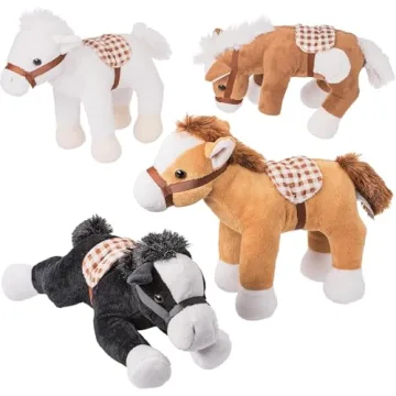 PREXTEX Soft Farm House Playset with Cuddly Plush Horses