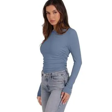 WIHOLL Women's Stylish Long Sleeve Tops for Fall Fashion