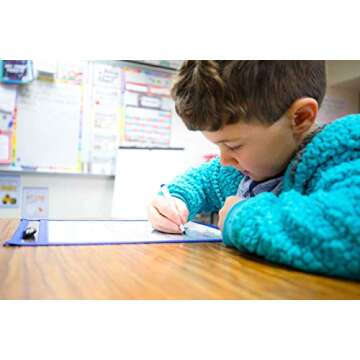 Dry Erase Pockets 12pc [10” x 13”] +Free PENS +Bonus 900 Downloadable Worksheets! Write and Wipe Reusable Plastic Sheet Protectors for Classroom Organization & Teaching Supplies by Teachers Toolbox