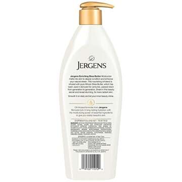 Jergens Shea Butter Hand and Body Lotion, Deep Conditioning Moisturizer, 3X More Radiant Skin, with Pure Shea Butter, Dermatologist Tested, 16.8 Oz, Pack of 3