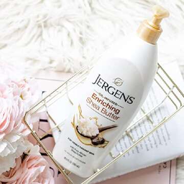 Jergens Shea Butter Hand and Body Lotion, Deep Conditioning Moisturizer, 3X More Radiant Skin, with Pure Shea Butter, Dermatologist Tested, 16.8 Oz, Pack of 3