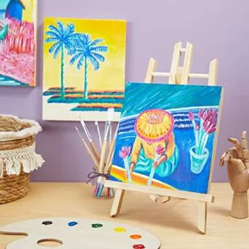 Juvale Unfinished Wood Canvas for Arts and Crafts, Framed Flat Cradle Panel Boards for Painting Supplies (8x8) - 6 Pack