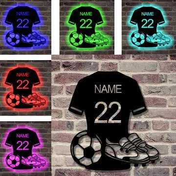 Custom Soccer LED Sign with Remote Control - Unique Decor
