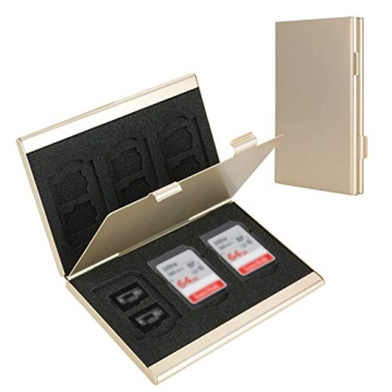 Stylish SD Card Holder - Durable Aluminum Case for 6 Cards