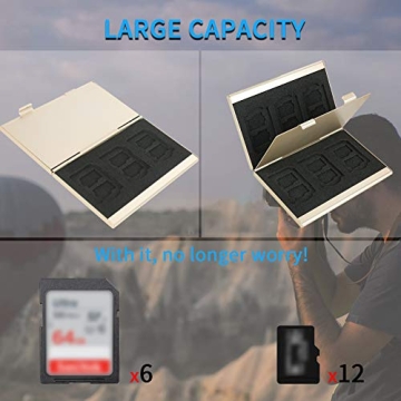 Stylish SD Card Holder in Durable Aluminum for 6 Cards