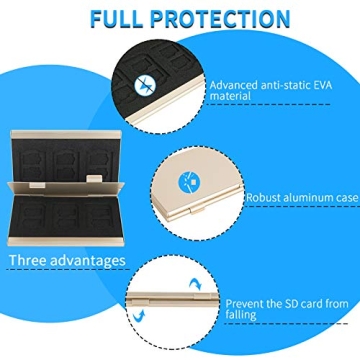 Stylish SD Card Holder in Durable Aluminum for 6 Cards