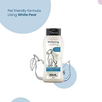 Wahl USA Whitening Shampoo White Pear scent for Pets – Whitening & Animal Odor Control with Silky Smooth Results for Grooming Dirty Dogs – 24 oz - Model 820001A