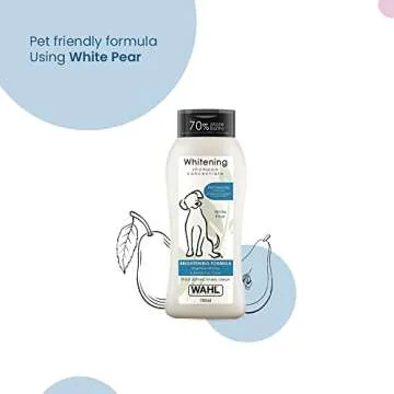 Wahl USA Whitening Shampoo White Pear scent for Pets – Whitening & Animal Odor Control with Silky Smooth Results for Grooming Dirty Dogs – 24 oz - Model 820001A