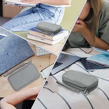 Electronics Organizer Travel Case, Travel Accessories Essentials for Men Women, Cord Organizer Travel Tech Pouch Bag, Waterproof Double Layers Storage Bag for Cable, Charger, Phone, Earphone, Grey