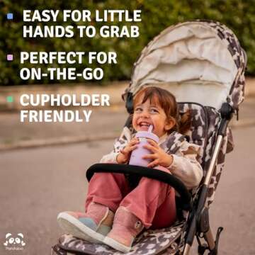 Pandaloo® Mason Jar Toddler Cup - 8 oz Spill-Proof Glass Tumbler with Silicone Straw and Lid, Non-Slip Sleeve, BPA-Free Toddler Snack Cups - Perfect Smoothie Cups with Lids and Straws for Kids