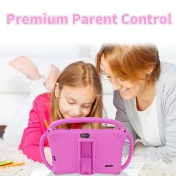 TUOHAITIME Android Tablet, 7 inch Android11 Tablet 6GB(2+4) RAM 32GB ROM with Bluetooth, WiFi, GMS, Parental Control, Dual Camera, Shockproof Case, Educational (Pink)