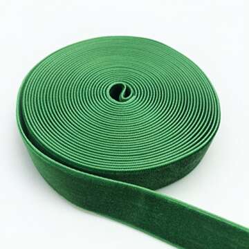 PEPPERLONELY 5 Yards Single Face Velvet Ribbon 16mm (5/8 Inch), Green