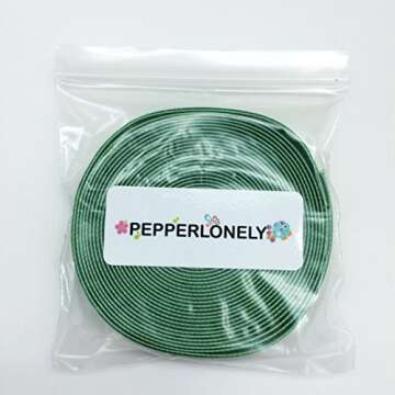 PEPPERLONELY Velvet Ribbon 5 Yards 16mm Green