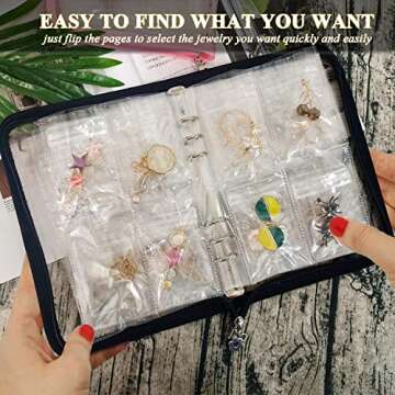 LingLingo Earring Organizer Case Travel Jewelry Storage Book with Zippered Pouches