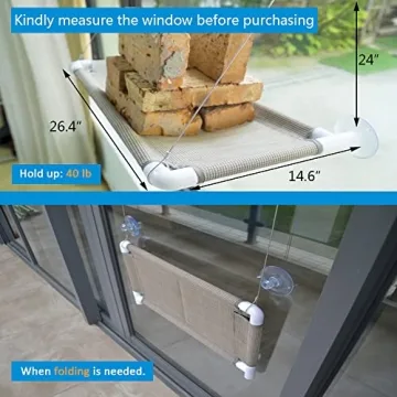 PEFUNY Cat Hammock Window Perch for Cats Sunny Seat