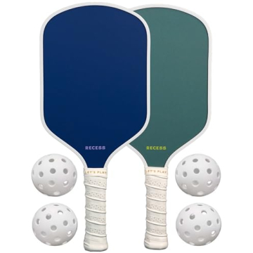 Recess Pickleball Starter Set for Beginners - 2 Paddles & 4 Balls