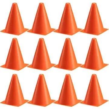 24 Mini Traffic Cones and Checkered Flags for Kids