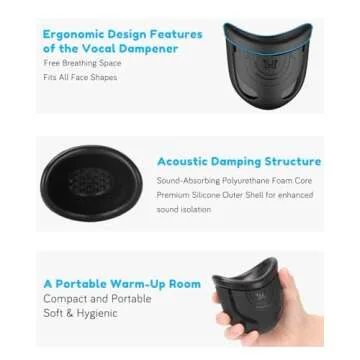 Vocal Dampener for Singers, Actors, Performers, Stress Relief, Soundproof Voice Dampener, Portable Warm-Up Room for Singing Practice (Black+Black)