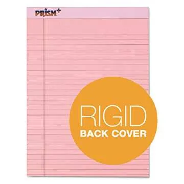 TOPS Prism Writing Pads, 8-1/2" x 11-3/4", Legal Rule, Pink, Perforated, 50 Sheets, 12 Pack (63150)
