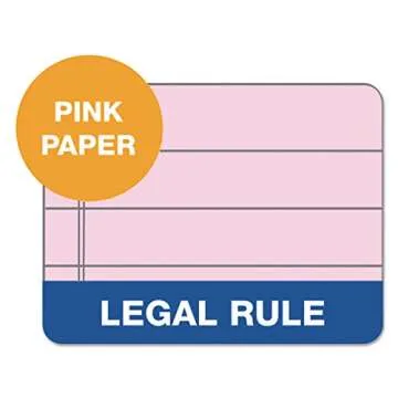 TOPS Prism Writing Pads, 8-1/2" x 11-3/4", Legal Rule, Pink, Perforated, 50 Sheets, 12 Pack (63150)