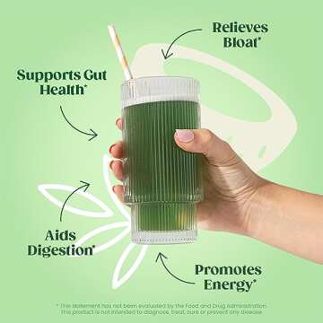 Bloom Nutrition Superfood Greens Powder Stick Packs, Digestive Enzymes with Probiotics and Prebiotics, Gut Health, Bloating Relief for Women, Chlorella, Green Juice Mix, 15 SVG, Coconut