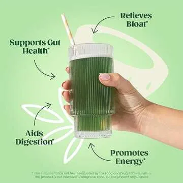 Bloom Nutrition Superfood Greens Powder Stick Packs, Digestive Enzymes with Probiotics and Prebiotics, Gut Health, Bloating Relief for Women, Chlorella, Green Juice Mix, 15 SVG, Coconut