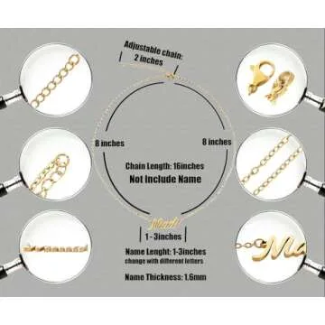 Aoloshow Nessa Name Initial Necklace Stainless Steel 18k Gold Plated Layering Nameplate Necklace Jewelry for Womens Mothers