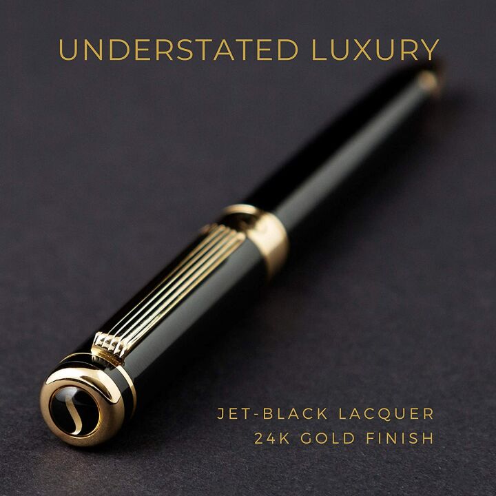 Scriveiner Black Lacquer Rollerball Pen - Luxury Writing