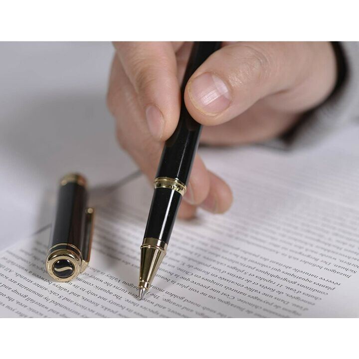 Scriveiner Black Lacquer Rollerball Pen - Luxury Writing
