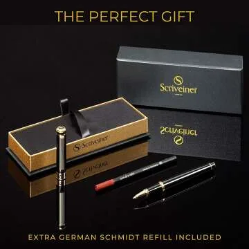 Scriveiner Black Lacquer Rollerball Pen - Luxury Writing