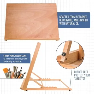 Adjustable Beechwood Art Drawing Board - 25-5/8 x 19