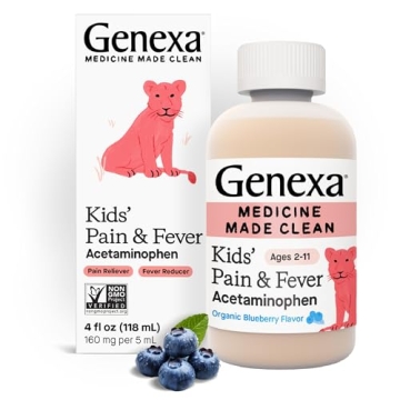 Genexa Kids Acetaminophen Dye Free Organic Blueberry Flavor