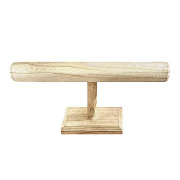 Ikee Design Rustic Oak Color Wooden Bracelet Bangle Scrunch Display Stand, Wood Jewelry Storage Holder for Store Display and Home Decor, Oak Color, 12" W x 7" H