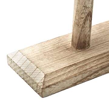 Ikee Design Rustic Oak Color Wooden Bracelet Bangle Scrunch Display Stand, Wood Jewelry Storage Holder for Store Display and Home Decor, Oak Color, 12" W x 7" H