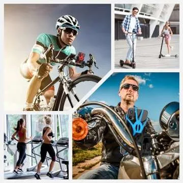 TruActive Premium Bike Phone Mount Holder | Universal Cell Phone Mount for 4"-7" Phones | Includes 6 Reusable Color Bands | Tool Free Handlebar Mount for Bicycle, Motorcycle, Electric Scooter, ATV