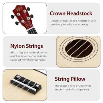 ZENY Soprano Ukulele Kit - Perfect For Beginners, All Ages