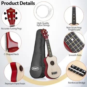 ZENY Soprano Ukulele Kit - Perfect For Beginners, All Ages
