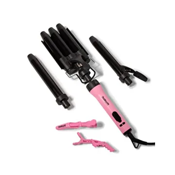 Trademark Beauty Interchangeable Iron Styling Kit - 3 in 1 Curling Iron, Hair Waver, and Curling Wan...
