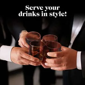 Vintage Art Deco Fluted Drinking Glasses Set of 4