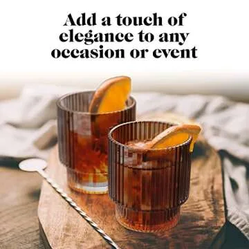 Vintage Art Deco Fluted Drinking Glasses Set of 4