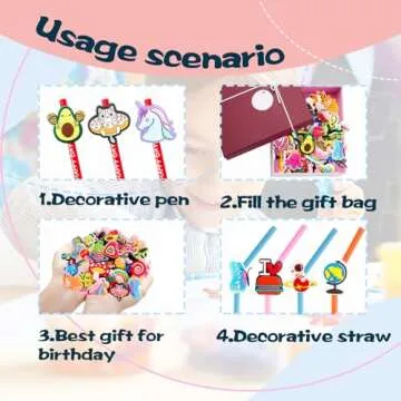 Zddaoole 45 Pcs Pencil Topper Decorations for Kids